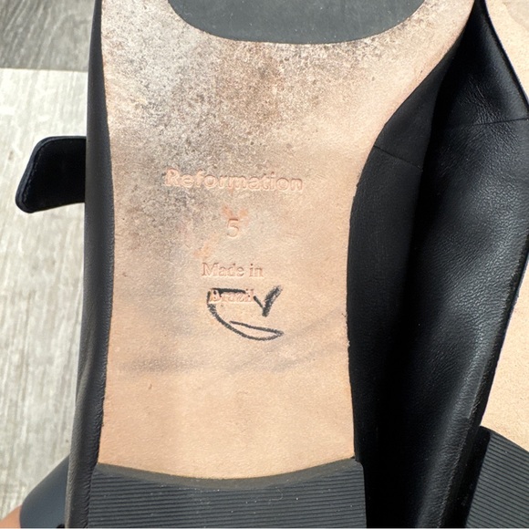 REFORMATION Black Studded Bethany Mary Jane Flat Buckle Shoes  Women's Size 5 - Picture 8 of 8